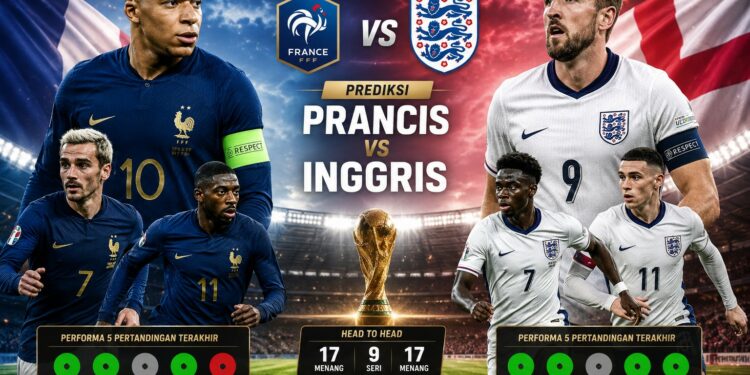 Prediksi Prancis vs Inggris