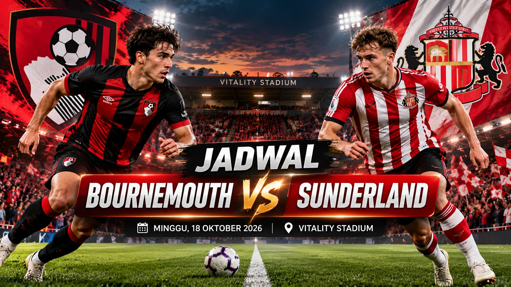 Jadwal Bournemouth vs Sunderland